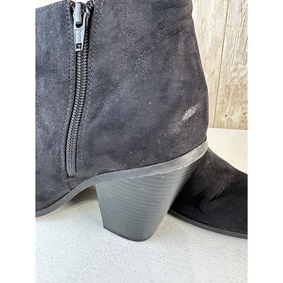 Banana Republic Womens Boots Size 8 Black Suede Side Zipper Slip On Ankle Bootie - Picture 7 of 12